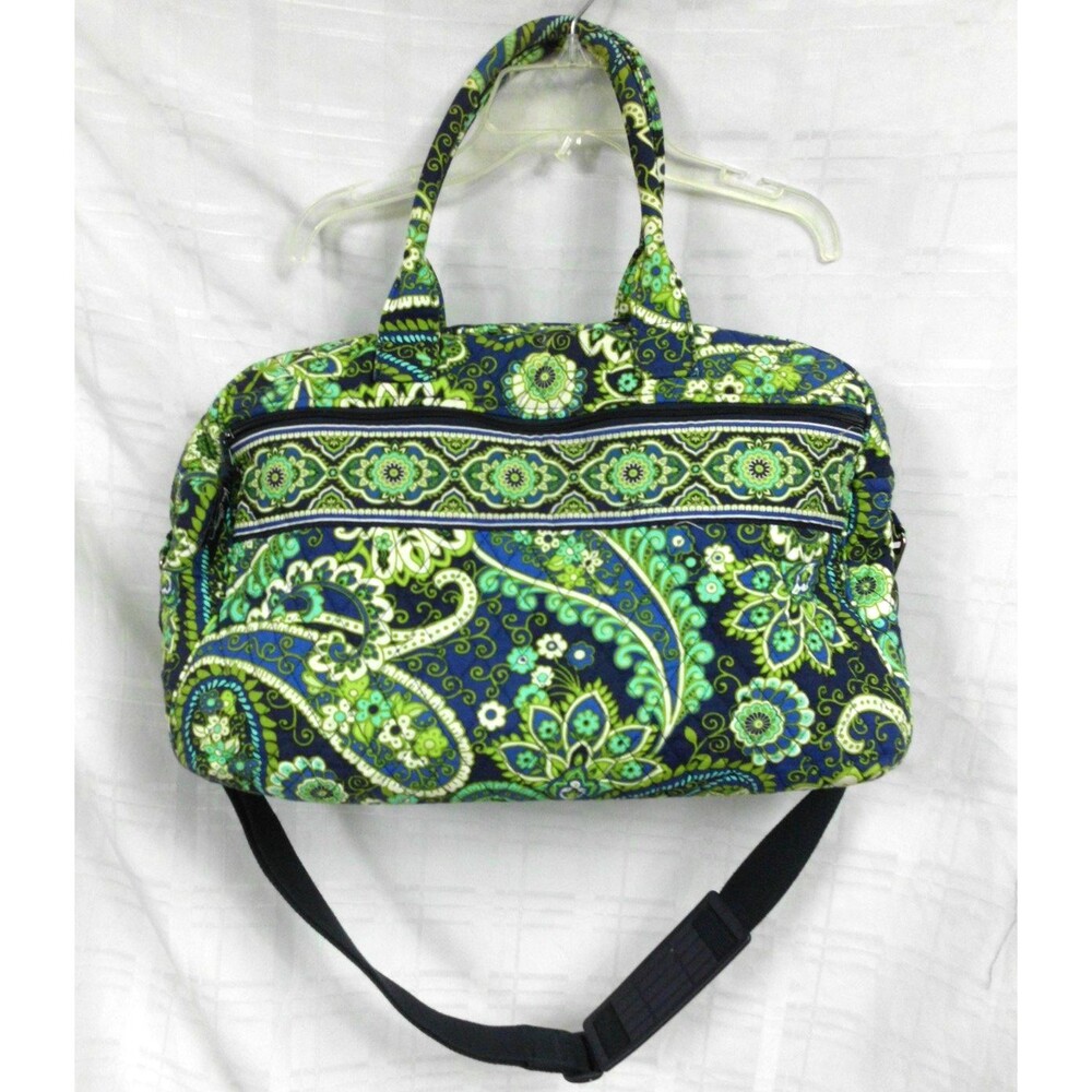 Vera Bradley Large Weekender Travel Duffel Tote Bag Peacock Paisley Retired